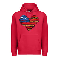 Cardinal american leopard brushstroke heart Premium Hoodie - Jasminsmagicworld