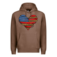 Chestnut american leopard brushstroke heart Premium Hoodie - Jasminsmagicworld