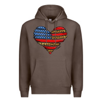 Coffee american leopard brushstroke heart Premium Hoodie - Jasminsmagicworld