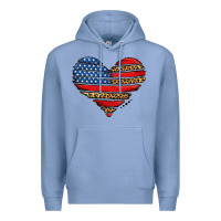 Colony Blue american leopard brushstroke heart Premium Hoodie - Jasminsmagicworld