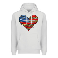 Dove Grey american leopard brushstroke heart Premium Hoodie - Jasminsmagicworld