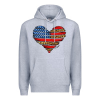 Heather Grey american leopard brushstroke heart Premium Hoodie - Jasminsmagicworld