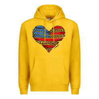 Lemon american leopard brushstroke heart Premium Hoodie - Jasminsmagicworld