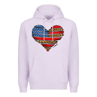 Lilac american leopard brushstroke heart Premium Hoodie - Jasminsmagicworld