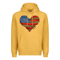 Mustard american leopard brushstroke heart Premium Hoodie - Jasminsmagicworld