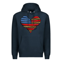 Navy american leopard brushstroke heart Premium Hoodie - Jasminsmagicworld