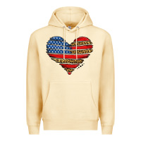 Pina Colada american leopard brushstroke heart Premium Hoodie - Jasminsmagicworld