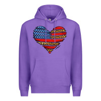 Purple american leopard brushstroke heart Premium Hoodie - Jasminsmagicworld