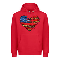 Red american leopard brushstroke heart Premium Hoodie - Jasminsmagicworld
