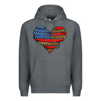 Rock american leopard brushstroke heart Premium Hoodie - Jasminsmagicworld