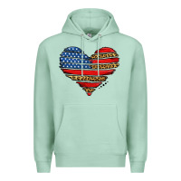 Seafoam american leopard brushstroke heart Premium Hoodie - Jasminsmagicworld