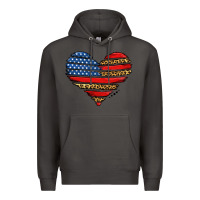 Smoke american leopard brushstroke heart Premium Hoodie - Jasminsmagicworld