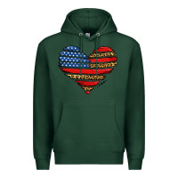 Sports Green american leopard brushstroke heart Premium Hoodie - Jasminsmagicworld