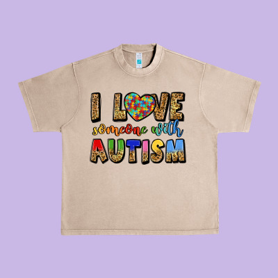 I Love Someone With Autism Urban Heavy Tee Designed By Lillyallendesigns