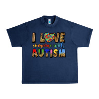 Navy i love someone with autism Urban Heavy Tee - LillyAllenDesigns
