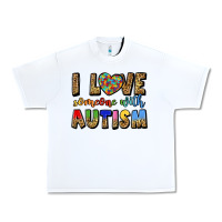 White i love someone with autism Urban Heavy Tee - LillyAllenDesigns