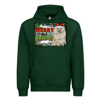 Forest Green merry and bright pomeranian Urban Hoodie - RanaPortraitStore