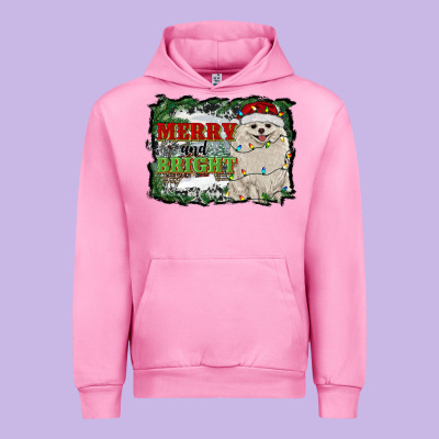 Merry And Bright Pomeranian Urban Hoodie Designed By Ranaportraitstore