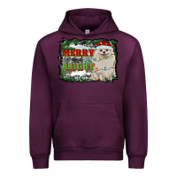 Mauve Wine merry and bright pomeranian Urban Hoodie - RanaPortraitStore