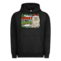 Pigment Black merry and bright pomeranian Urban Hoodie - RanaPortraitStore