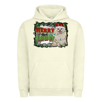 Pigment Pistachio merry and bright pomeranian Urban Hoodie - RanaPortraitStore