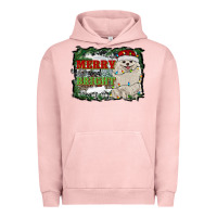 Pigment Salmon merry and bright pomeranian Urban Hoodie - RanaPortraitStore