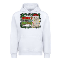 White merry and bright pomeranian Urban Hoodie - RanaPortraitStore