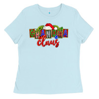 Baby Blue Christmas Grandma Claus Ladies Tee - FaDigitalArtStudio