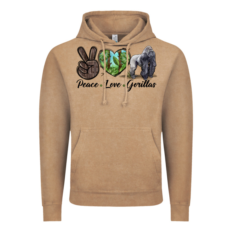 Peace Love Gorillas Vintage Hoodie by LillyAllenDesigns | Teevron