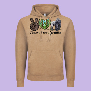 Peace Love Gorillas Vintage Hoodie Designed By Lillyallendesigns