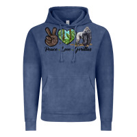 Vintage Denim Peace Love Gorillas Vintage Hoodie - LillyAllenDesigns