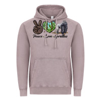 Vintage Zinc Peace Love Gorillas Vintage Hoodie - LillyAllenDesigns