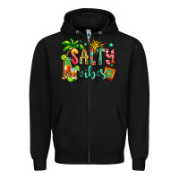 Black salty vibes tequila summer Zipper Hoodie - Jasminsmagicworld