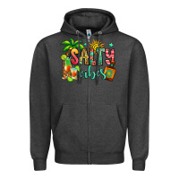 Charcoal Heather salty vibes tequila summer Zipper Hoodie - Jasminsmagicworld