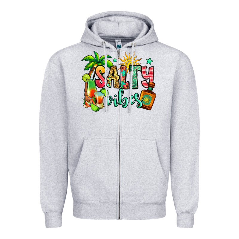 Salty Vibes Tequila Summer Zipper Hoodie by Jasminsmagicworld | Teevron