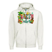 Oatmeal Heather salty vibes tequila summer Zipper Hoodie - Jasminsmagicworld
