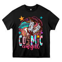 Black cosmic cowgirl Heavy Core Tee - OliviaCreatesArt