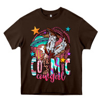 Chocolate Brown cosmic cowgirl Heavy Core Tee - OliviaCreatesArt