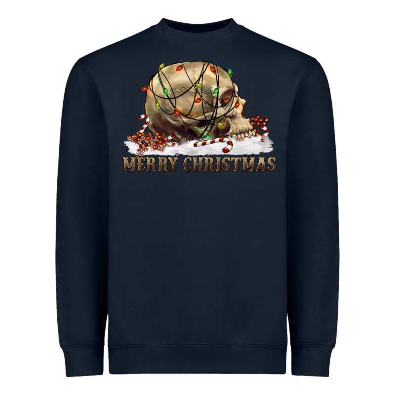 Merry Christmas Skull Heavyweight Sweatshirt by RanaPortraitStore | Teevron