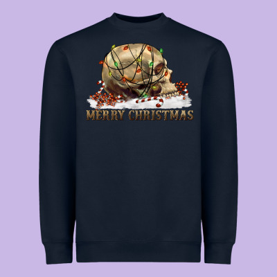 Merry Christmas Skull Heavyweight Sweatshirt Designed By Ranaportraitstore