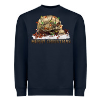 Navy Merry christmas skull Heavyweight Sweatshirt - RanaPortraitStore