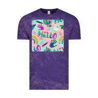 Cloud Purple hello kindergarten seamless pattern Vintage Tee - BundleAndBundleShop