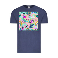 Vintage Denim hello kindergarten seamless pattern Vintage Tee - BundleAndBundleShop