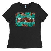 Black cowhide gemstone leather background Ladies Tee - FaDigitalArtStudio