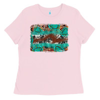 Bubblegum Pink cowhide gemstone leather background Ladies Tee - FaDigitalArtStudio