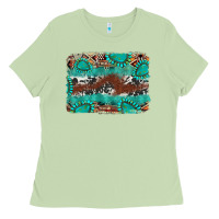 Matcha cowhide gemstone leather background Ladies Tee - FaDigitalArtStudio