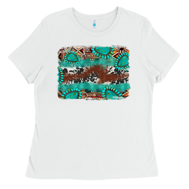 Cowhide Gemstone Leather Background Ladies Tee by FaDigitalArtStudio | Teevron