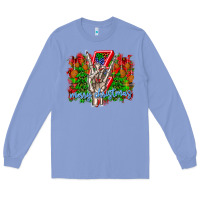 Colony Blue punk rock Merry Christmas Long Sleeve Tee - CowhideDigitalArt