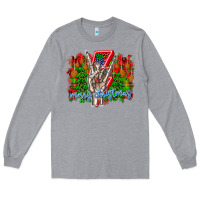 Heather Grey punk rock Merry Christmas Long Sleeve Tee - CowhideDigitalArt