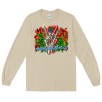 Mushroom punk rock Merry Christmas Long Sleeve Tee - CowhideDigitalArt